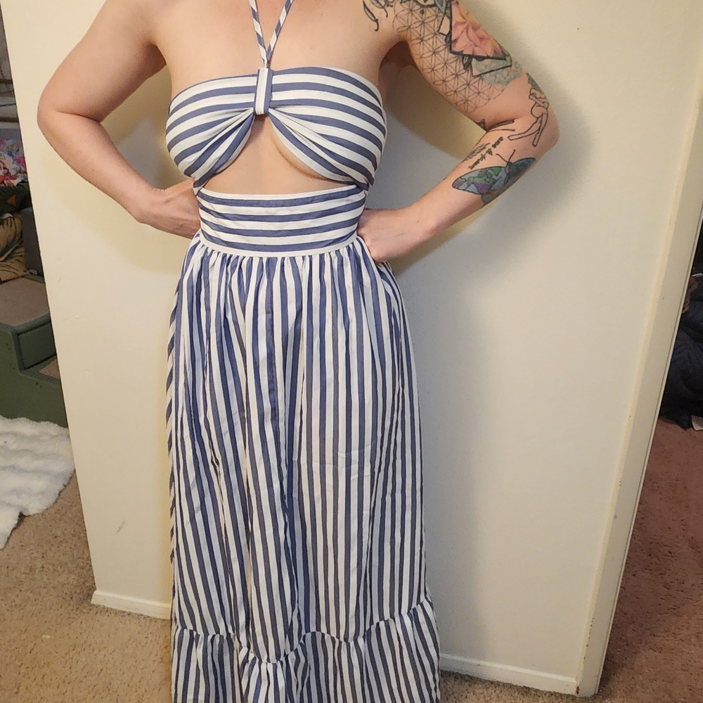 Sexy Striped Maxi Dress